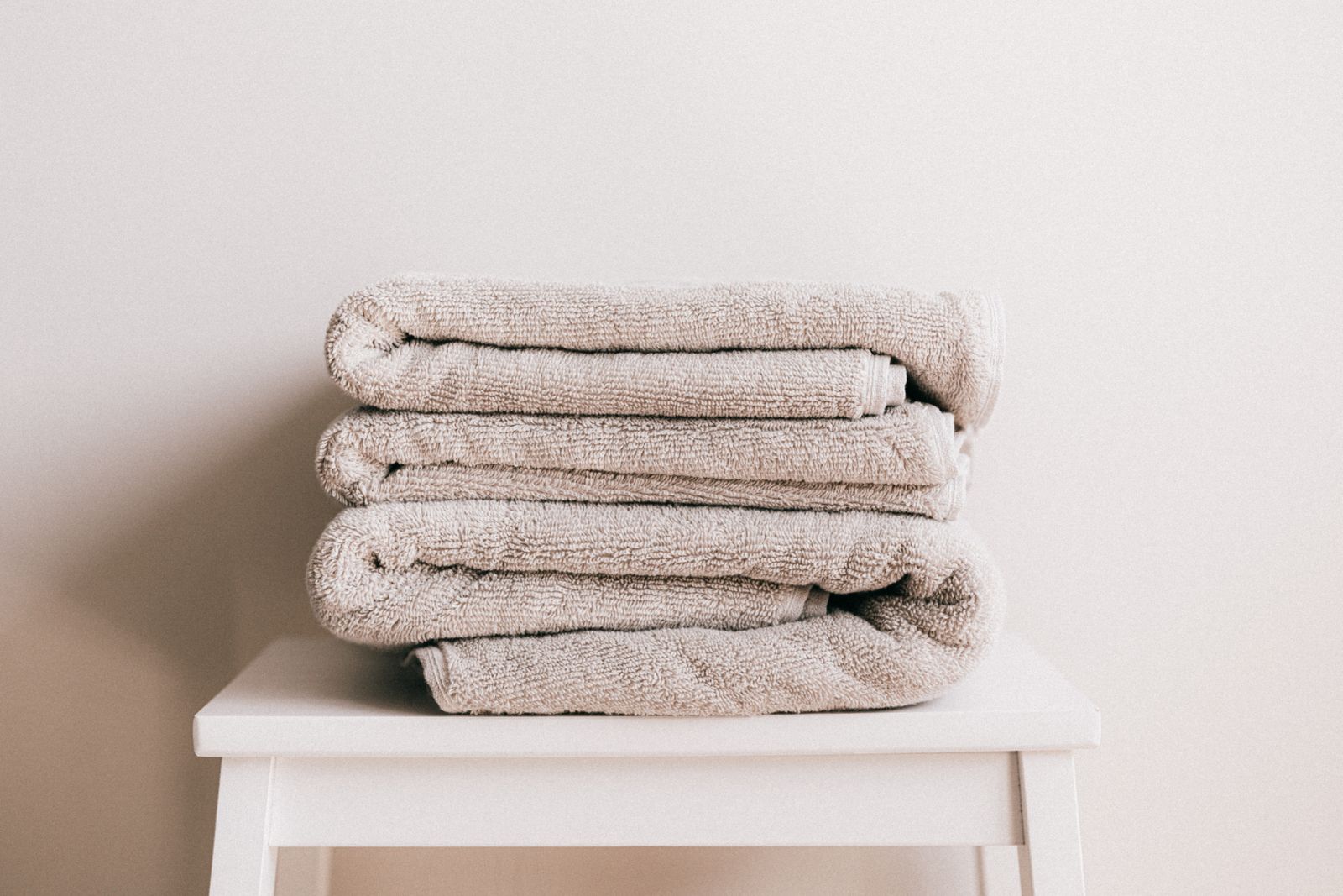 Neatly folded fresh towels